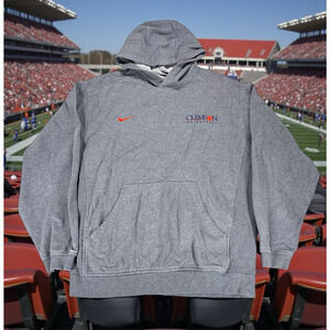 Nike Clemson Tigers Gray Hoodie Mens Size Medium Embroidered Swoosh Football